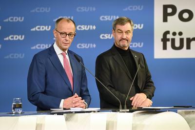 Friedrich Merz, Markus S?der-stock-foto