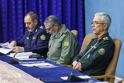 Iranian President Masoud Pezeshkian attends a meeting on housing for the Iranian armed forces-stock-foto