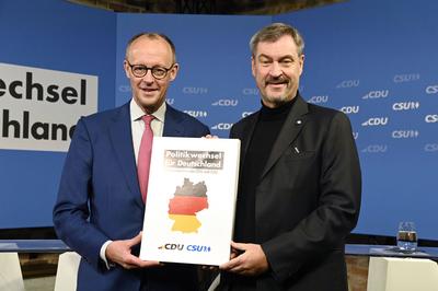Friedrich Merz, Markus S?der-stock-foto