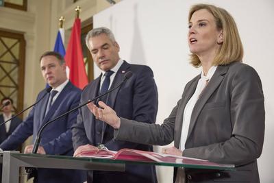 Koalitionsgespr?che ?VP, SP?,  NEOS-stock-foto