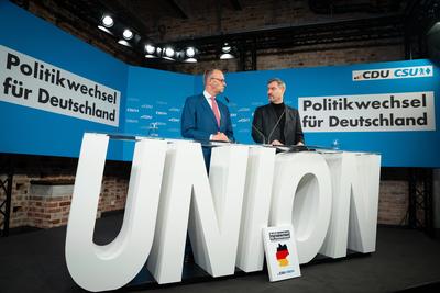 Vorstellung Wahlprogramm von CDU und CSU zur Bundestagswahl 2025 ?-stock-foto