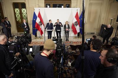 Koalitionsgespr?che ?VP, SP?,  NEOS-stock-foto