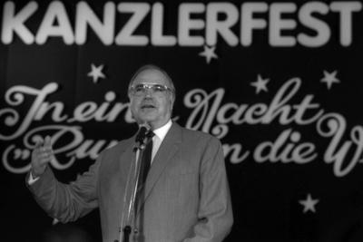 Bundeskanzler Helmut Kohl (BRD/CDU) w?hrend des Kanzlerfestes in Bonn-stock-foto