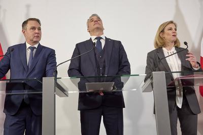 Koalitionsgespr?che ?VP, SP?,  NEOS-stock-foto