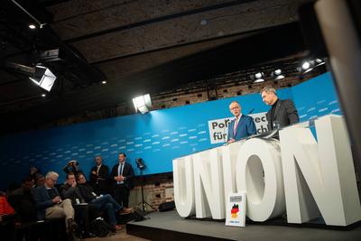 Vorstellung Wahlprogramm von CDU und CSU zur Bundestagswahl 2025 ?-stock-foto