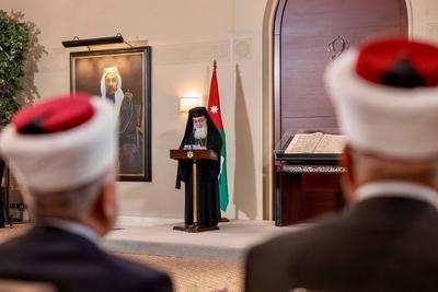 King Abdullah II of Jordan receives Christian and Islamic religious leaders from Jerusalem and Jordan-stock-photo