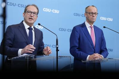CDU/CSU-Bundestagsfraktion, Merz, Dobrindt-stock-foto