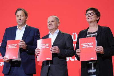 SPD Pressekonferenz zur Wahlkampagne 2025 im Anschluss an die Gremiensitzungen-stock-photo