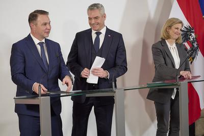 Koalitionsgespr?che ?VP, SP?,  NEOS-stock-foto