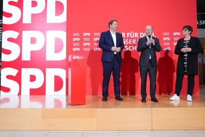 SPD Pressekonferenz zur Wahlkampagne 2025 im Anschluss an die Gremiensitzungen-stock-photo