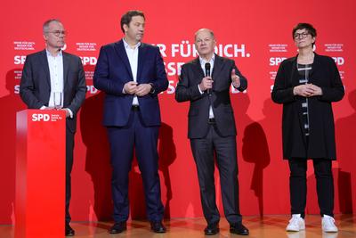 SPD Pressekonferenz zur Wahlkampagne 2025 im Anschluss an die Gremiensitzungen-stock-photo