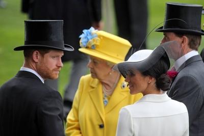 19.06.2018, Royal Ascot, Windsor, GBR, GROSSBRITANNIEN - Portrait of TRH Prince Harry, the Duke of Sussex and TRH Megha-stock-photo