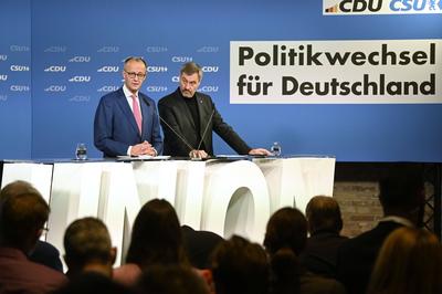 Friedrich Merz, Markus S?der-stock-foto