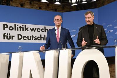 Friedrich Merz, Markus S?der-stock-foto