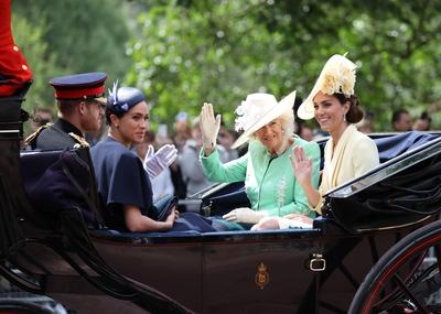 Meghan Markle Duchess of Sussex Prince Harry Duke of Sussex Kate Middleton Duchess of Cambrid-stock-foto