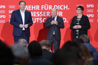 SPD Pressekonferenz zur Wahlkampagne 2025 im Anschluss an die Gremiensitzungen-stock-photo