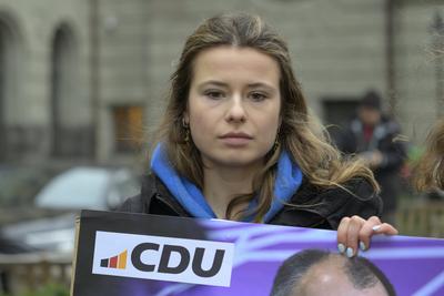 GER, Berlin, GER, Berlin, Pressekonferenz zur Vorstellung des gemeinsamen Wahlprogramms von CDU und CSU in Berlin, 17.12.24-stock-foto