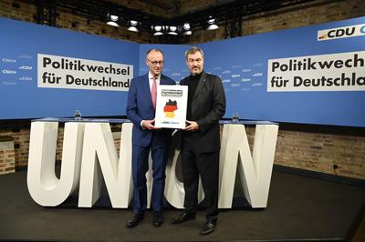 Friedrich Merz, Markus S?der-stock-foto