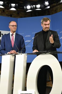 Friedrich Merz, Markus S?der-stock-foto