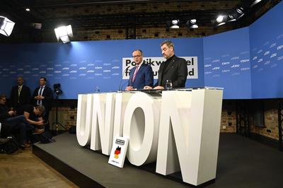 Friedrich Merz, Markus S?der-stock-foto