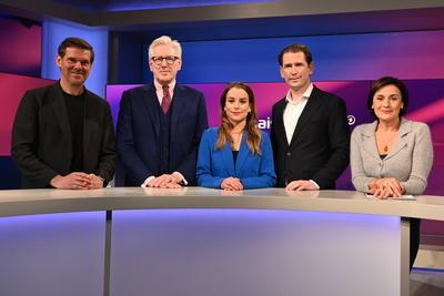 ARD Talkshow Maischberger-stock-foto