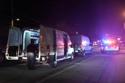 Mass shooting at johnson funeral home in towson baltimore county maryland results in one person dead and nine other people injured-stock-foto
