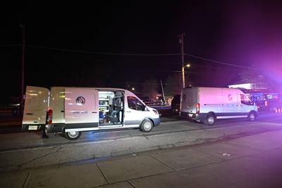 Mass shooting at johnson funeral home in towson baltimore county maryland results in one person dead and nine other people injured-stock-foto