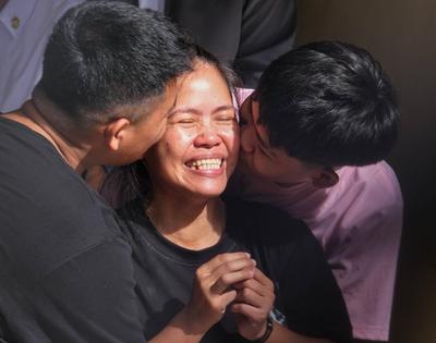Mary Jane Veloso arrived in the Philippines after nearly 15 years of detention in Indonesia.-stock-foto