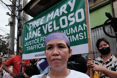 Mary Jane Veloso arrived in the Philippines after nearly 15 years of detention in Indonesia.-stock-foto