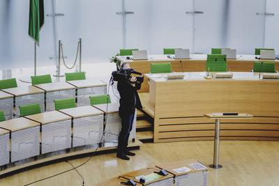 Wahl des Ministerpraesidenten im Saechsischen Landtag-stock-foto