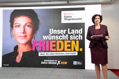 Vorstellung Wahlkampagne 2025 Buendnis Sahra Wagenknecht (BSW)-stock-foto