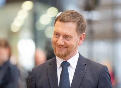 Michael Kretschmer nach seiner Wahl zum Ministerpr?sidenten-stock-photo