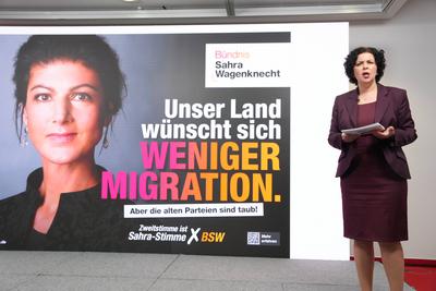 Vorstellung Wahlkampagne 2025 Buendnis Sahra Wagenknecht-stock-foto