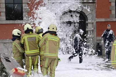 Walloon Public Service Unions Demonstrate-stock-foto