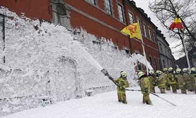 Walloon Public Service Unions Demonstrate-stock-foto