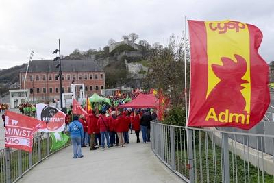 Walloon Public Service Unions Demonstrate-stock-foto