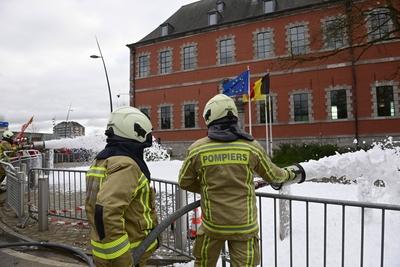 Walloon Public Service Unions Demonstrate-stock-foto