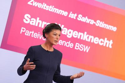 Vorstellung Wahlkampagne 2025 Buendnis Sahra Wagenknecht-stock-foto