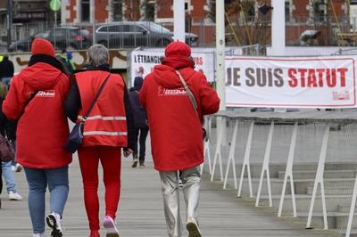 Walloon Public Service Unions Demonstrate-stock-foto