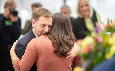 Michael Kretschmer nach seiner Wahl zum Ministerpr?sidenten-stock-photo