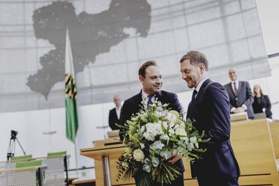 Wahl des Ministerpraesidenten im Saechsischen Landtag-stock-foto