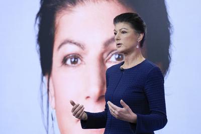 Vorstellung Kampagne zur Bundestagswahl 2025, BSW, B?ndnis Sahra Wagenknecht-stock-foto