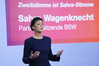Vorstellung Kampagne zur Bundestagswahl 2025, BSW, B?ndnis Sahra Wagenknecht-stock-foto