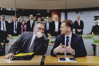 Wahl des Ministerpraesidenten im Saechsischen Landtag-stock-foto