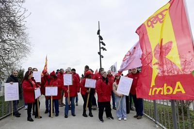 Walloon Public Service Unions Demonstrate-stock-foto