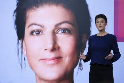 Vorstellung Kampagne zur Bundestagswahl 2025, BSW, B?ndnis Sahra Wagenknecht-stock-foto