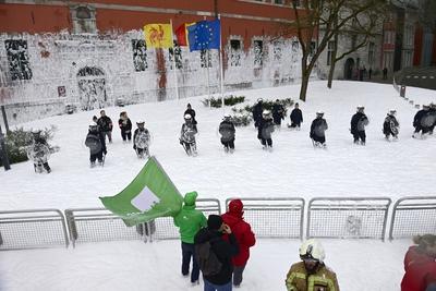 Walloon Public Service Unions Demonstrate-stock-foto