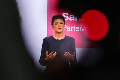 Vorstellung Wahlkampagne 2025 Buendnis Sahra Wagenknecht-stock-foto