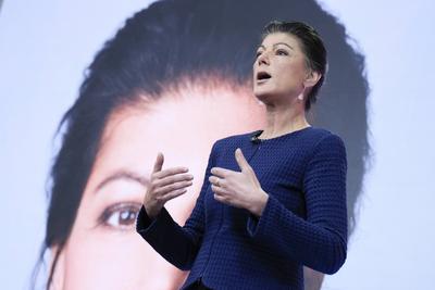 Vorstellung Kampagne zur Bundestagswahl 2025, BSW, B?ndnis Sahra Wagenknecht-stock-foto