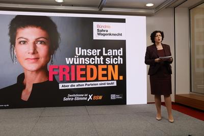 Amira Mohamed Ali , BSW-Vorsitzenden, Deutschland, Berlin, B?ndnis Sahra Wagenknecht - Vernunft und Gerechtigkeit, Vorst-stock-foto